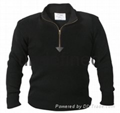 Black 1/4 Quarter Zip Commando Sweater