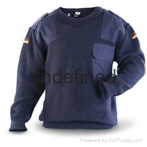 Woolen blended military style jumper 