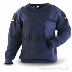 Woolen blended military style jumper 