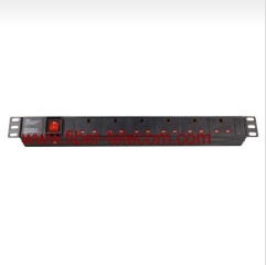 19" UK type PDU socket 6 ways with power cable