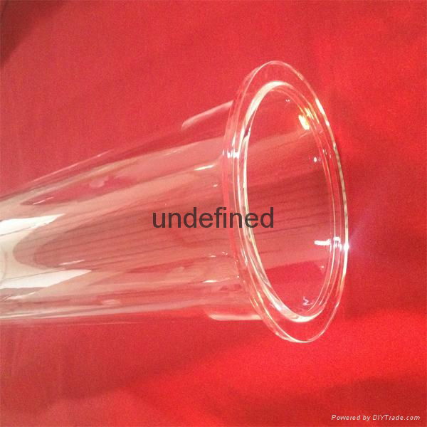 clear quartz tube for tube furnace with large flange and ball head 2