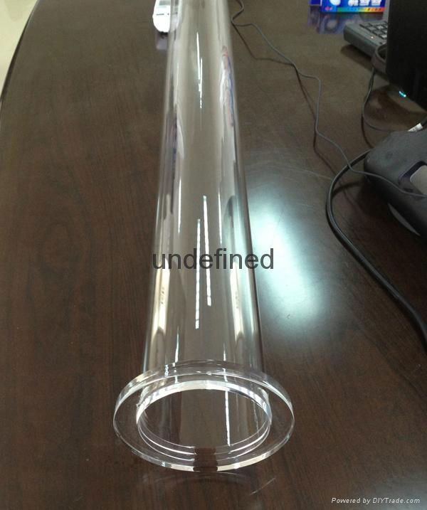 clear quartz tube for tube furnace with large flange and ball head 3