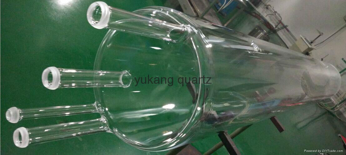 large quartz process tubes one end  closed with ball head joint 3