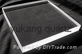 transparenet polished Rectangular quartz plate with round corners 2