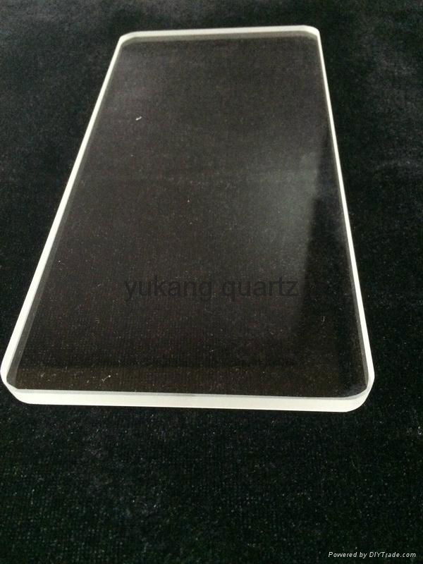 transparenet polished Rectangular quartz plate with round corners 5