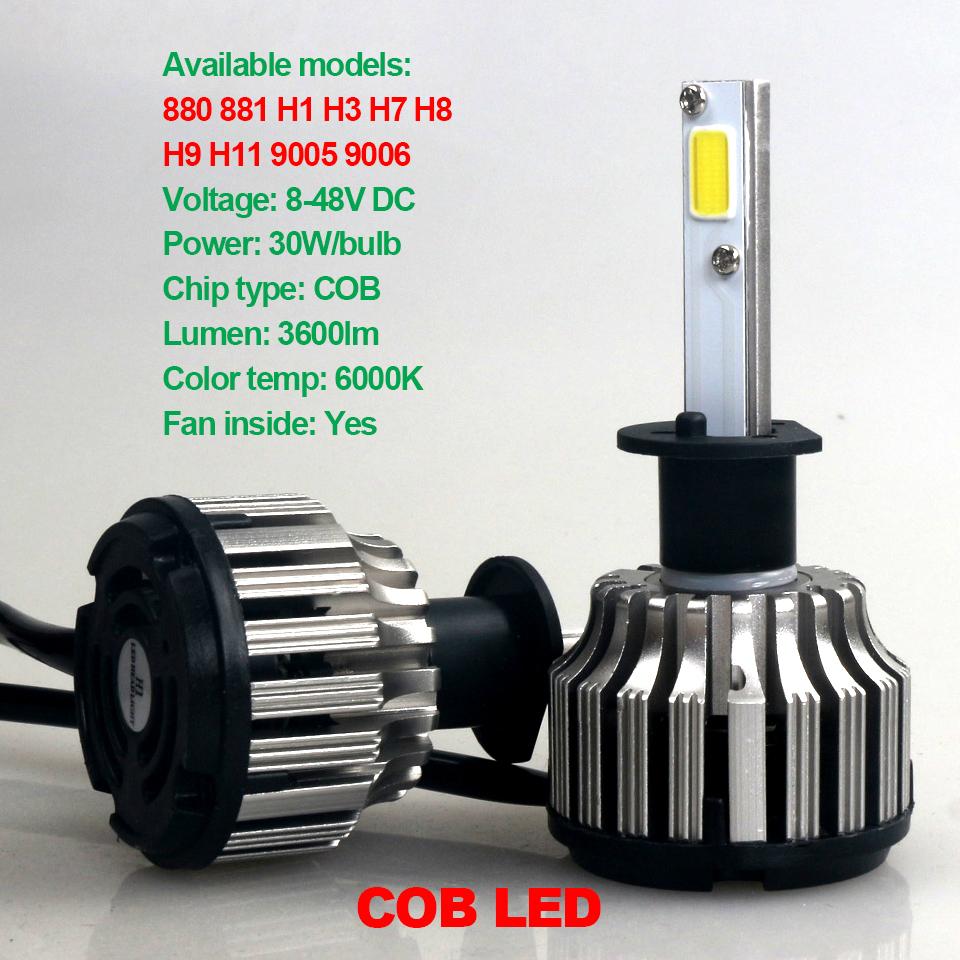 Wholesale 9005 auto bulbs COB LED headlight 4