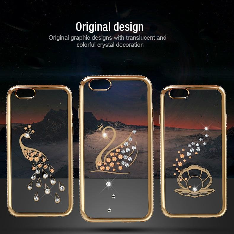 Sulada Xingya Series for iPhone modles Glitter Rhinestone Soft TPU Rubber Back C 5