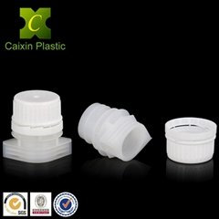 22mm inner diameter non spill plastic top spout for clear self standing pouch