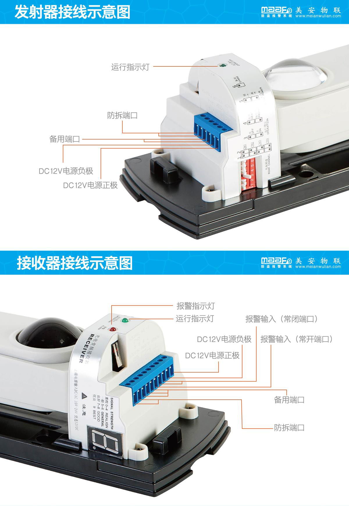 智能三光束純正數碼變頻式主動光電入侵探測器ABE-250變頻 4