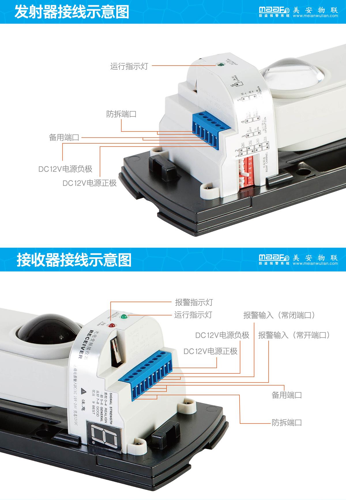 智能三光束纯正数码变频式主动光电入侵探测器ABE-250变频 4