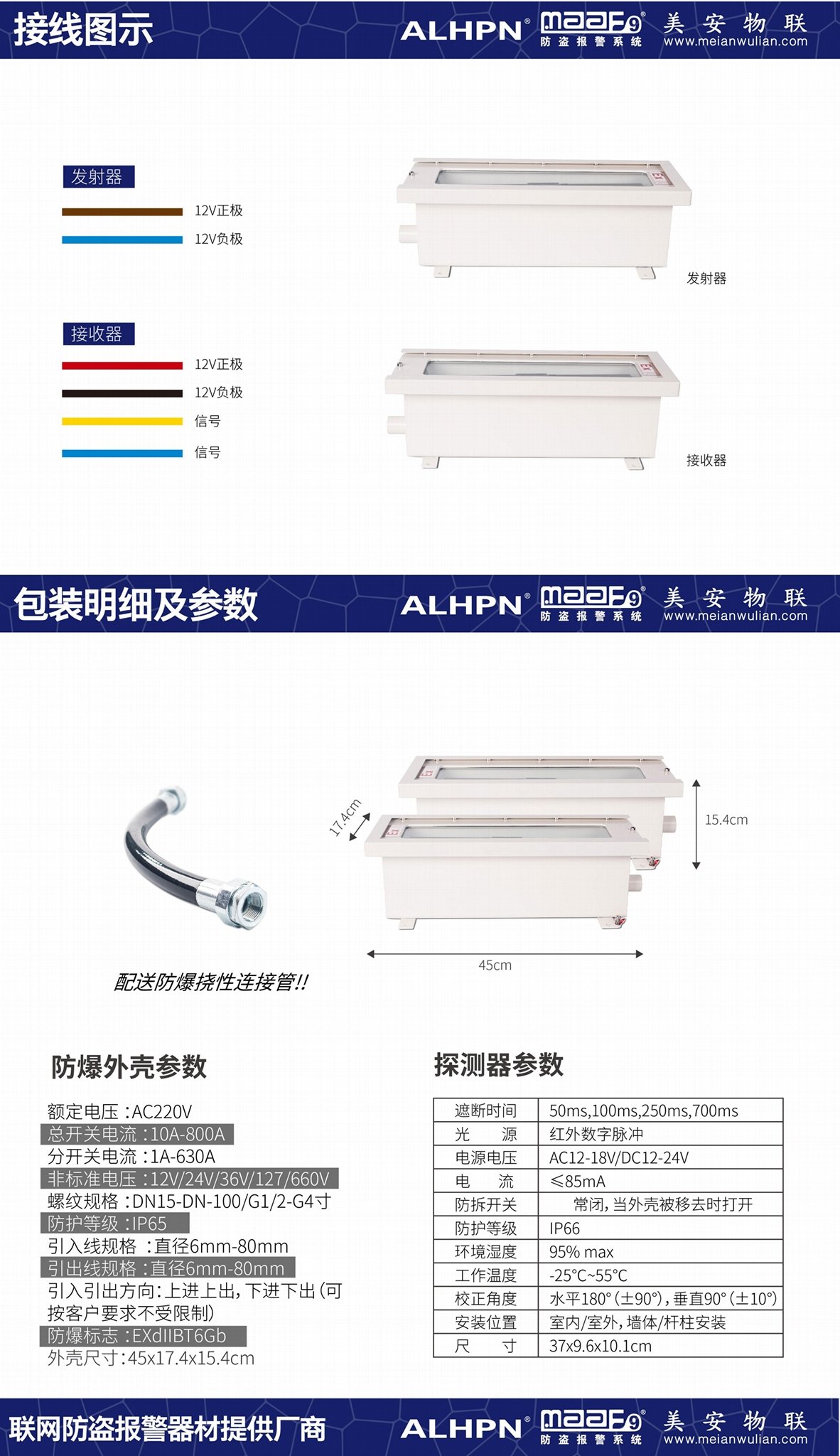 Explosion-proof infrared detector ABH 4 beams 5