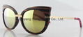 wood frame woman style sunglasses mix metal temples 1