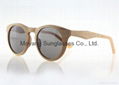 Round  frame wood sunglasses unisex