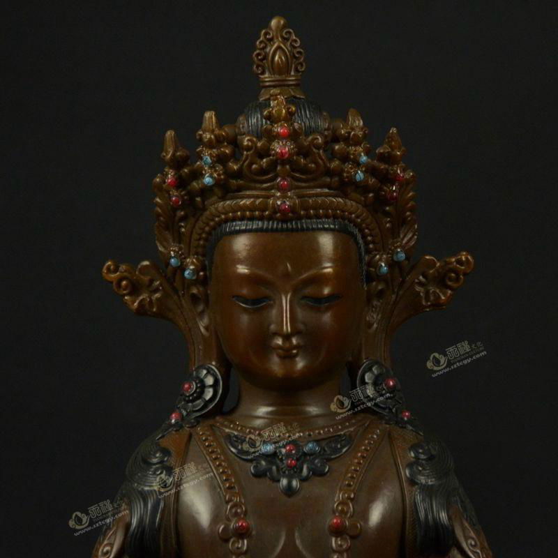 藏传尼泊尔长寿佛铜像 2