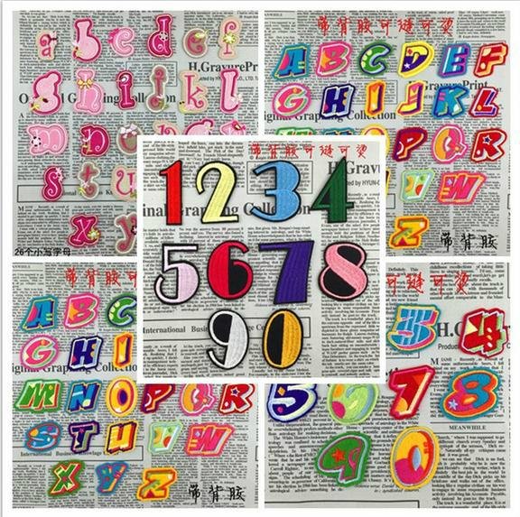 Number letter music sign badges patches age time