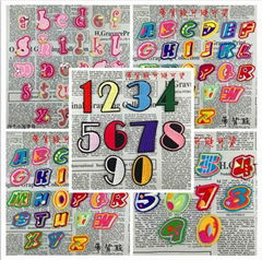 Number letter music sign badges patches age time