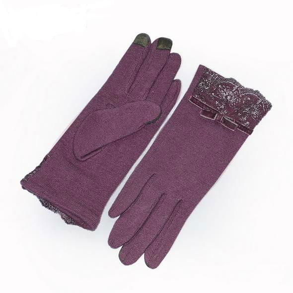 colorful lace woolen women lady beautiful warm gloves 5