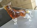 750ml glass gift with dog shape handmade