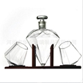 1000ml handmade Diamond Shaped Glass Wine Bottle for whiskey