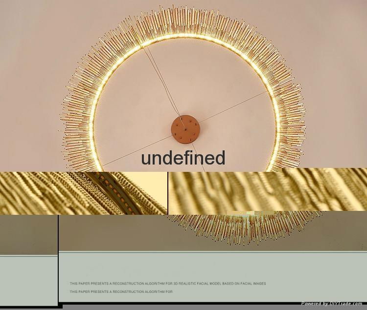 Nordic Minimalism Aluminum Tassel Foyer LED Pendant Light Lustre Round Metal Bed 4