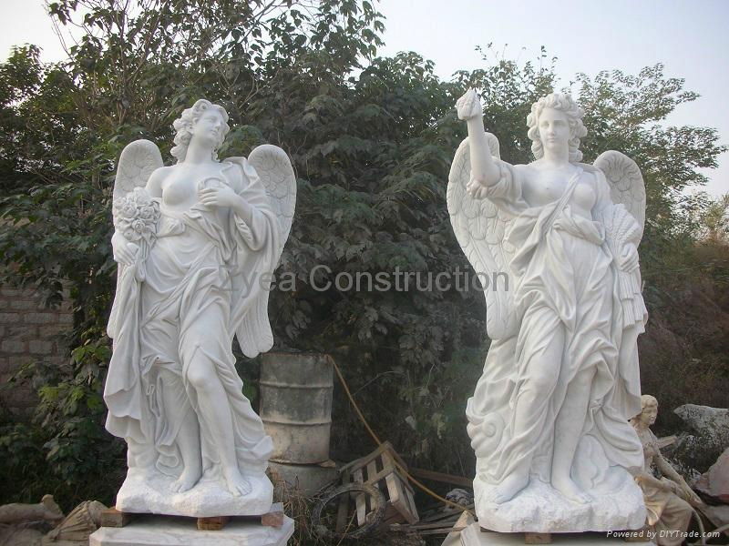 art sculptures with nature white marble, polished