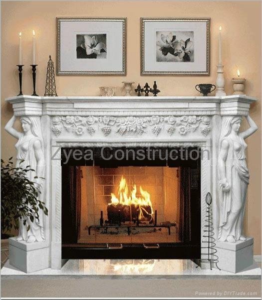 marble mantel fireplace for home 2