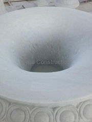 White Marble Flowerpot for building