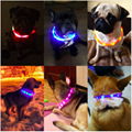 Pet Dogs Cats USB Rechargeable Flashing Night Collars Luminous Collar LED Light 