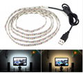 5V 50CM 1M 2M 3M 4M 5M USB Cable Power LED strip light lamp SMD 3528 Christmas desk Decor lamp tape For TV Background Lighting