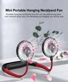 Mini Portable Hanging Neckband Fan USB Rechargeable Double Fans Air Cooler Condi