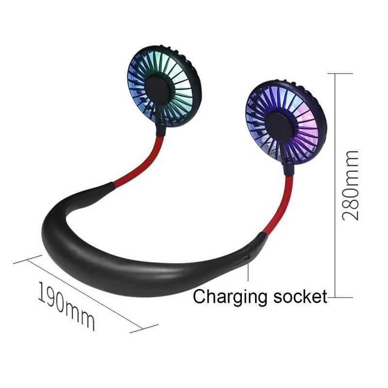 USB Portable Fan Hands-free Neck Hanging USB Charging Mini Portable Sports Fan 3 4