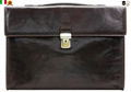 Dark Brown Genuine Leather Briefcase Laptop Bag 1