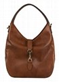 Womens Brown Leather Hobo Bag