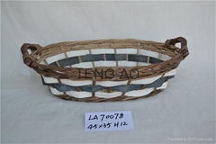 Willow Basket with Woodchip Material