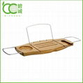 Bathroom Furniture Eco-Friendly Bamboo Bathtub Caddy Tray with Extending Sides 2