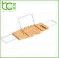 Bathroom Furniture Eco-Friendly Bamboo Bathtub Caddy Tray with Extending Sides 3