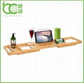 Bathroom Furniture Eco-Friendly Bamboo Bathtub Caddy Tray with Extending Sides