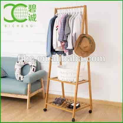 Multifuctional Living Room Furniture Eco-Friendly Bamboo Wooden Coat Rack 3