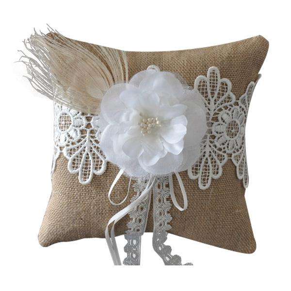 burlap ring pillow 5