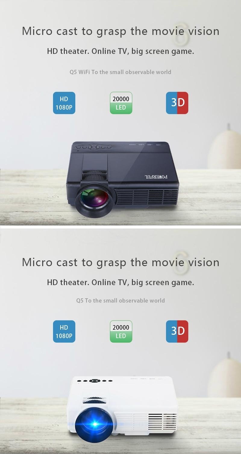 Handheld Portable Micro LED 3D HD Projector With phone Compatible 3
