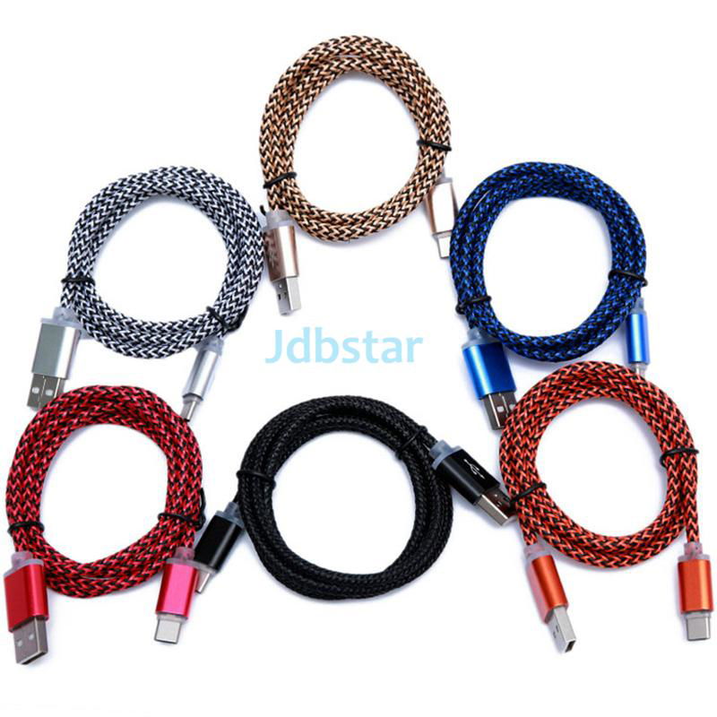 Cheap 6 Colors Braided USB Data Cable Cell Phone Charge Cable 2