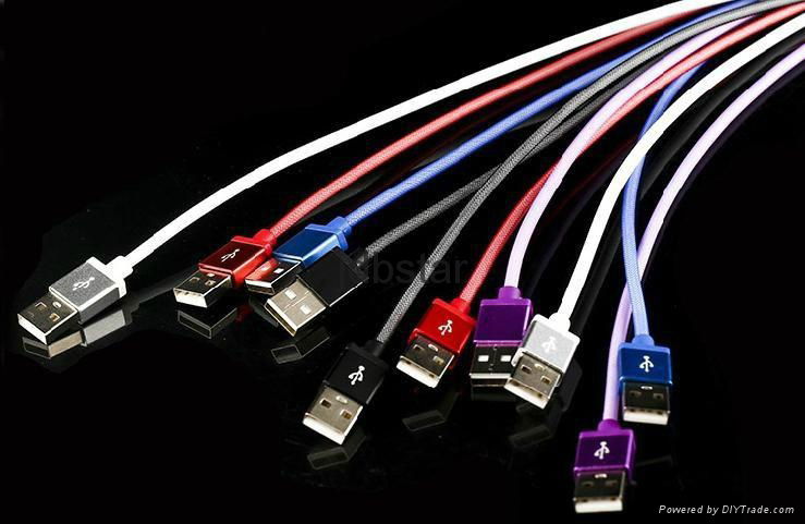 Wholesale Fish Net Metal USB Chage Cable Micro Data Sync Phone Cable for Mobile  5