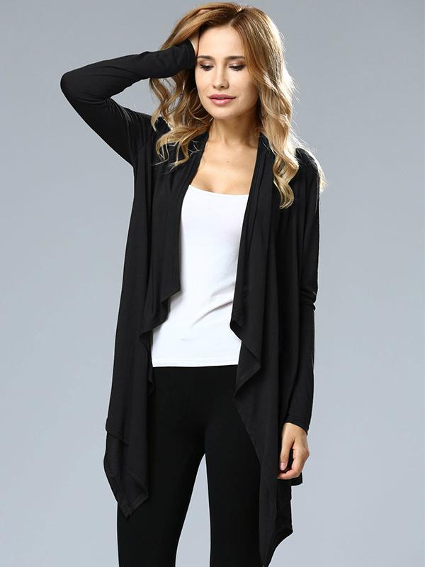 Black Fashion Open Stitch Outerwear 3