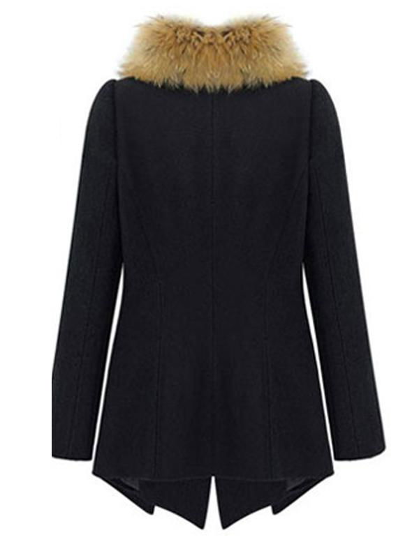 Black Wool Fashion Women Coat 2