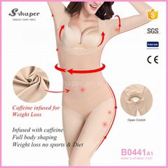 long sleeves body shaper caffeine