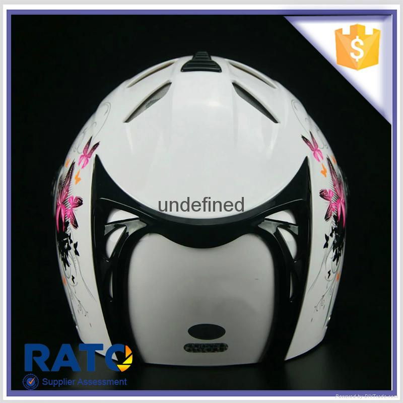 China wholesale cheap white pink cartoon half face motorcycle helmet 3
