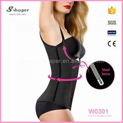 S-shaper Women Slimming Corset Animal Print Latex Waist Trainer Vest