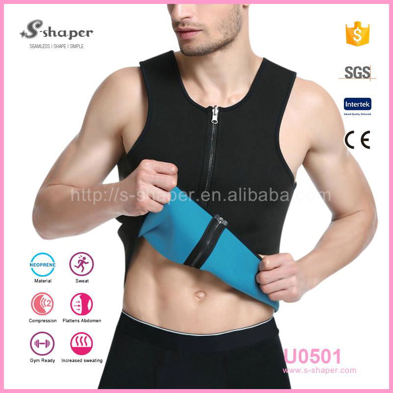 S - SHAPER Fitness Sportswear Tank Top Men Gym Men Neoprene Ultra Sweat Vest