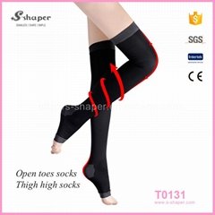 S - SHAPER Slimming  Body Shaper Sleeping Thigh High Socks T0131