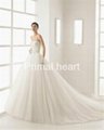 2017 Strapless a line wedding dress with long train
